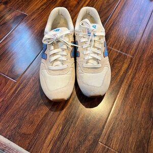 J. Crew X New Balance Sneakers in Beige Blue and Red